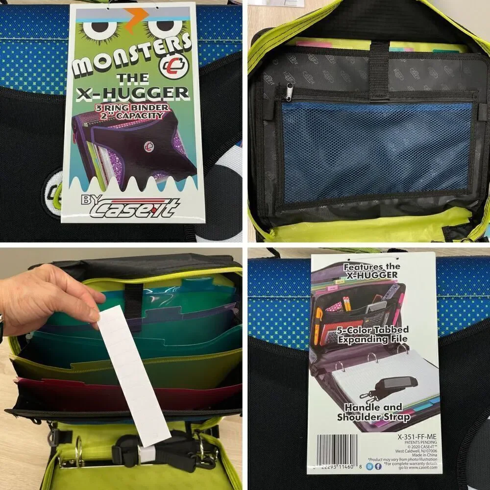 NWT Case-it Monsters Binder THE X-HUGGER 3 Ring Binder 2” Capacity laptop holder